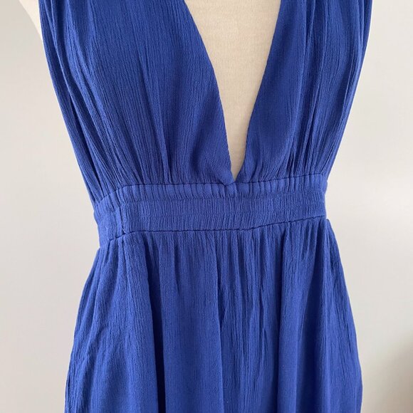 Lulus Lolinda Halter Convertible Jumpsuit Size Medium Blue Gauze - Picture 5 of 13